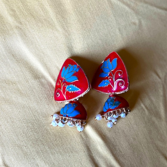 2 pairs of authentic Indian jhumka earrings - Picture 2 of 13